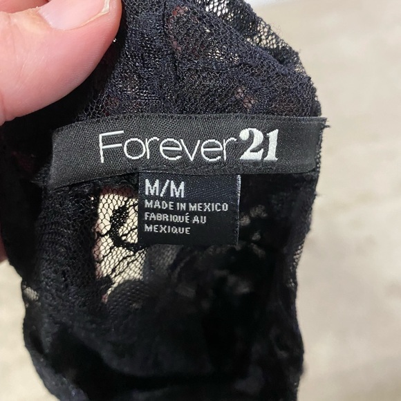 Forever 21 mock turtle neck in black see through lace - Picture 5 of 5
